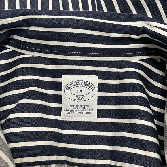 BROOKS BROTHERS 346 Double Collar Striped Button Down Blouse - Picture 6 of 6